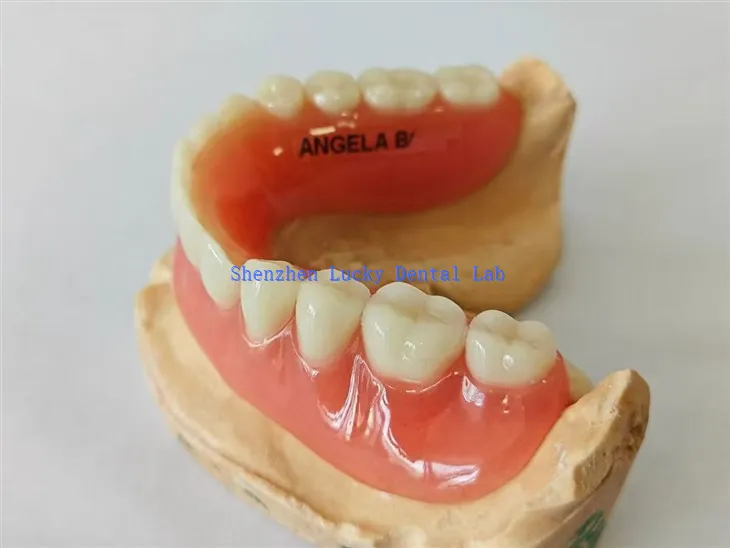 Fullt akrylproteser med namnmärkning